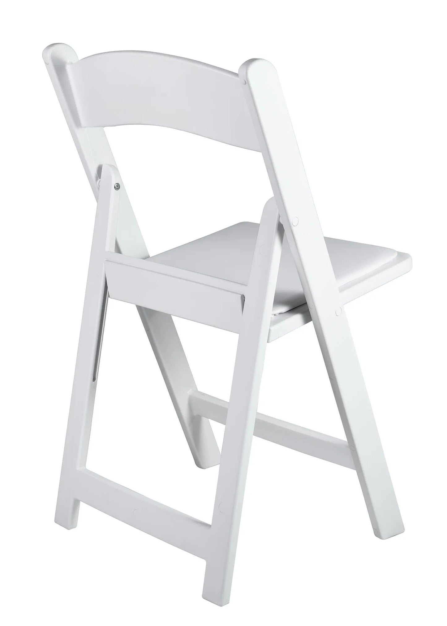 white resin folding chair black