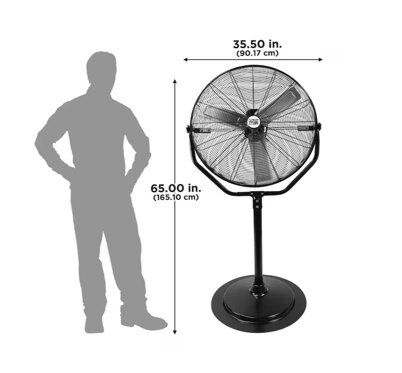 pedestal fan height